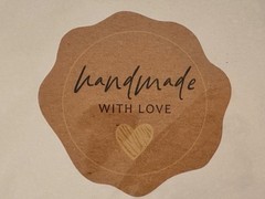 Handmade With Love Stickers Craft Paper Style With Heart Rustic 300 Stickers