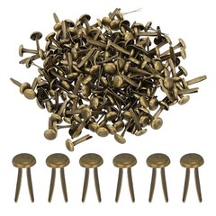 200 PCS Paper Brass Fasteners Split Pins Pastel Mini, Bronze, 8 x 15 mm