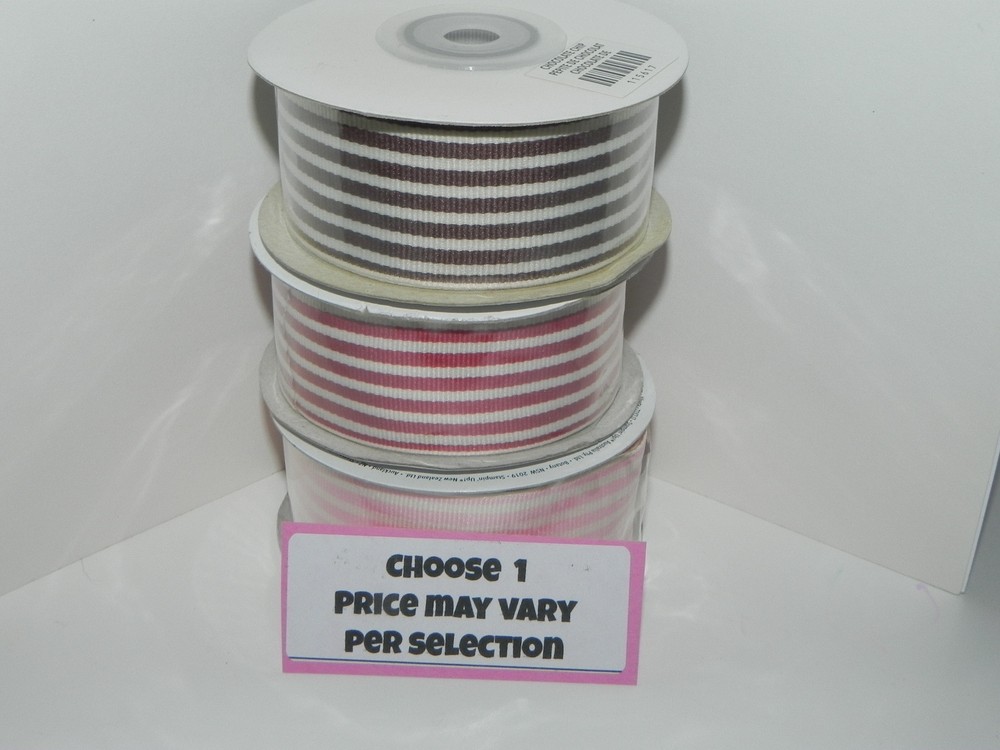 Stampin Up Choose 1 Roll – 1 1/4 Striped Grosgrain Ribbon – New 10 Yards