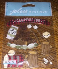 RARE Lot Of 2 Jolees SUMMER CAMP CAMPING FIRE S’mores Hiking Adventure Scrapbook