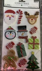 New Lot of 7 Christmas Paper Crafts Felt Stickers Puffy Stickers 3D Stickers