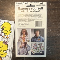 Vintage 1984 Scratch & Sniff Iron-Ables by Mark 1~ Iron-On Chick Patch 2 Sheets