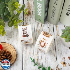 FYSUIMU 1000Pcs Woodland Animal Stickers Roll Watercolor Forest Animal Label