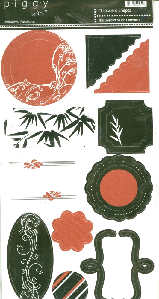 Ballad of Hua Mulan China Piggy Tales Chipboard Shapes Accents Corners Tags