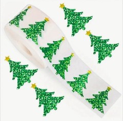 100 PCS Christmas Lights Tree Snow Santa Hat Gingerbread Metallic Foil Stickers