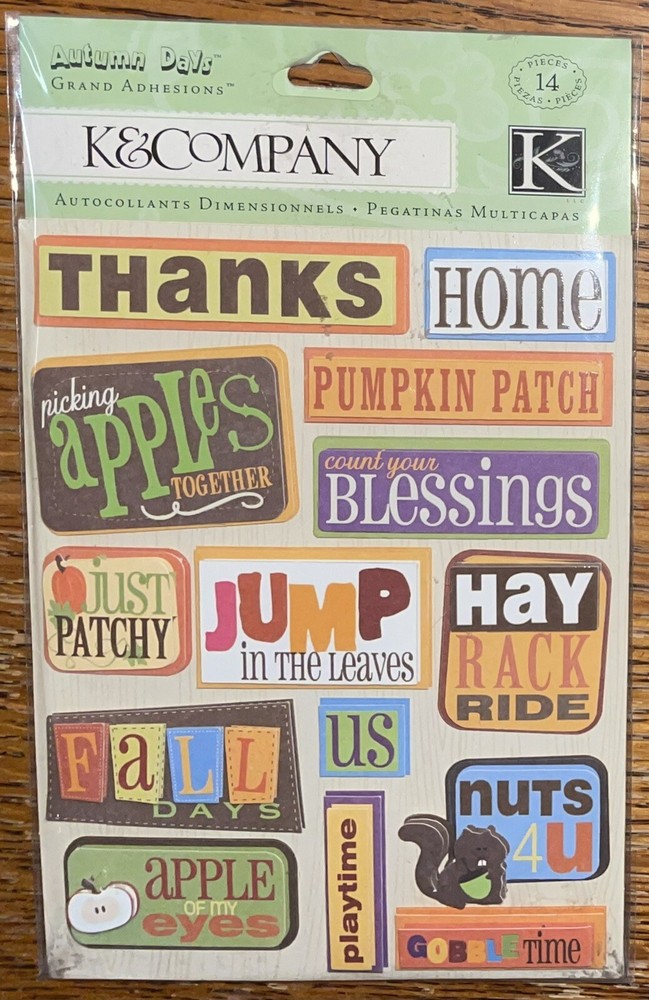 K&Company Autumn Day Picking Apples Together Pumpkin Patch Fall Blessing Home 3D