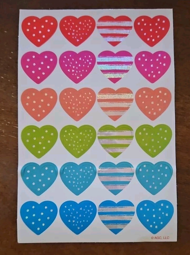 American Greetings Valentine’s Day stickers, American Greetings heart stickers