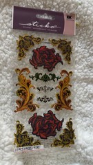 Sticko Stickers FLOURISH Swirl Elegant Gold Silver Red Green Accent Formal