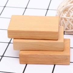3Pcs Unfinished Yellow Wood Blocks DIY Craft Wood Cutouts Rustic Party Decor