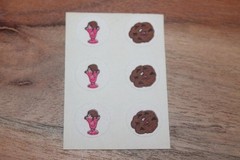 Vintage CTP Scratch ‘n Sniff Sticker sheet ice cream sundae chocolate cookie