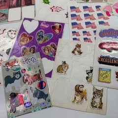Vintage Loose Sheets Sticker Collection Scrapbook Crafts Lot