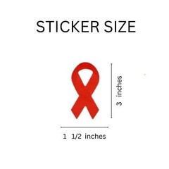 Large Red Awareness Ribbon Stickers 3×1.5 In 1 Pack (250pcs)