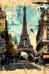 POSTCARD Paris Collage, 6 pcs, Scrapbook Card Topper Junk Journal Art Card 4×6″