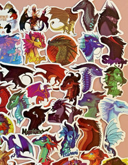 WINGS OF FIRE Stickers/Decals~60 Pieces~Book Series~Comes in Cute Bag~FAST SHIP!