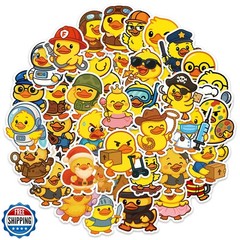 50pcs Duck Sticker for Kid, 50 Style Cute Animals Stickers Yellow Duck Occupa
