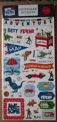 ECHO PARK CHIPBOARD ACCENTS ~ LITTLE BOY~ LARGE 6″X13″~ADVENTURE~DINOSAUR