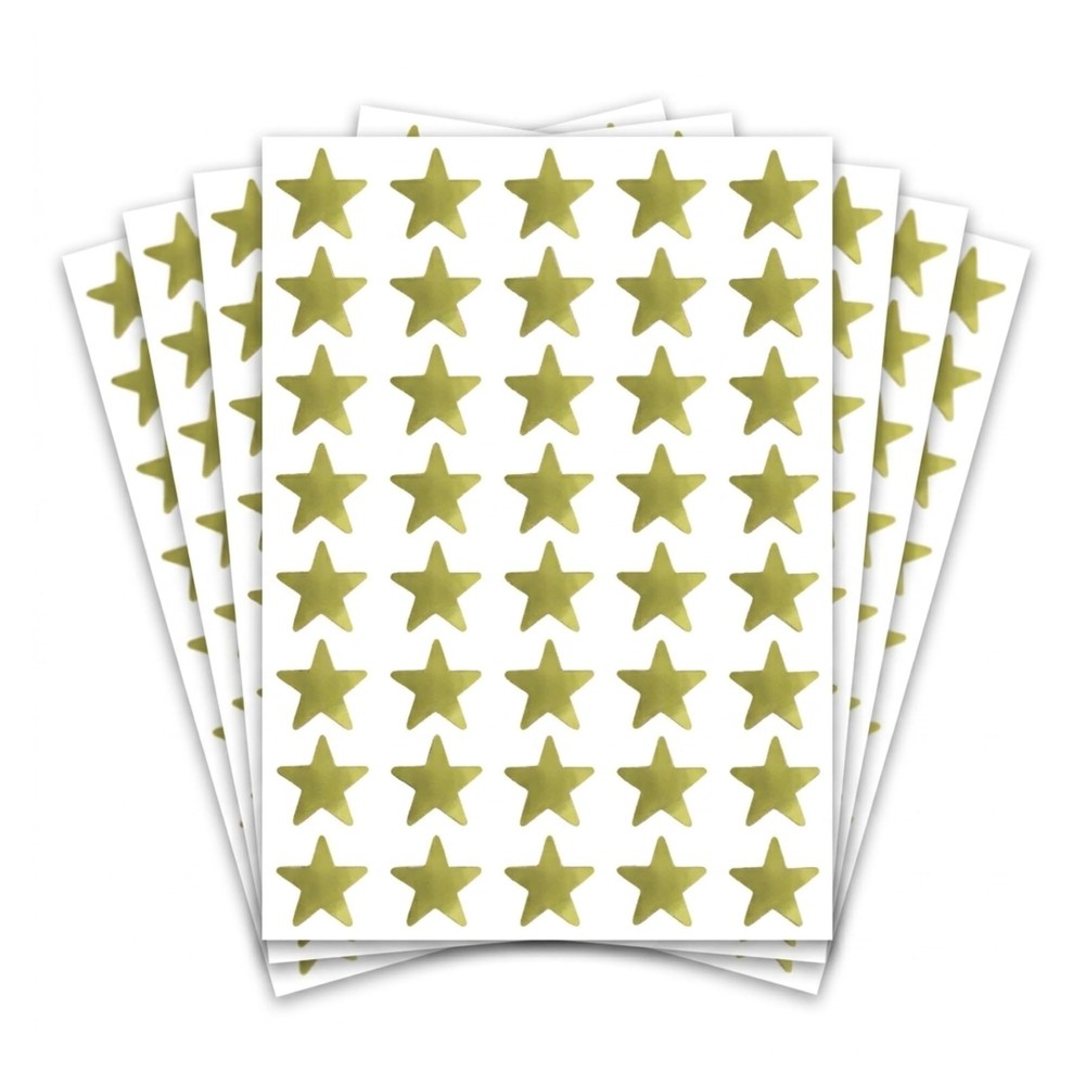 1000 Pack, Gold Foil Star Metallic Stickers, 0.6″ Diameter