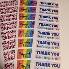 100 mixed thank you stickers