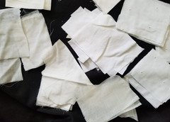 Vintage Assorted White Ivory Off White Fabric Scraps Slow Stitching – Lot of 30