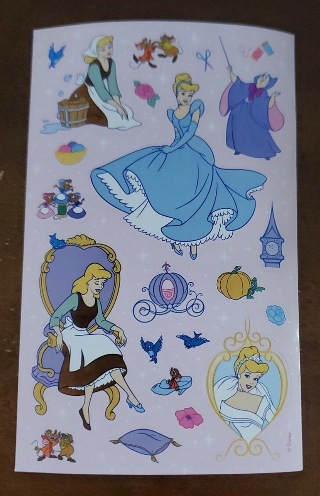 Vintage Sandylion Disney CINDERELLA sticker sheet, unused