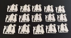 Christmas Die Cuts * Christmas Tree Decorating Scene * Set of 15 White or Black