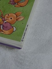 Vintage Pack of Heartline Hallmark Easter Stickers Bunnies with Baskets
