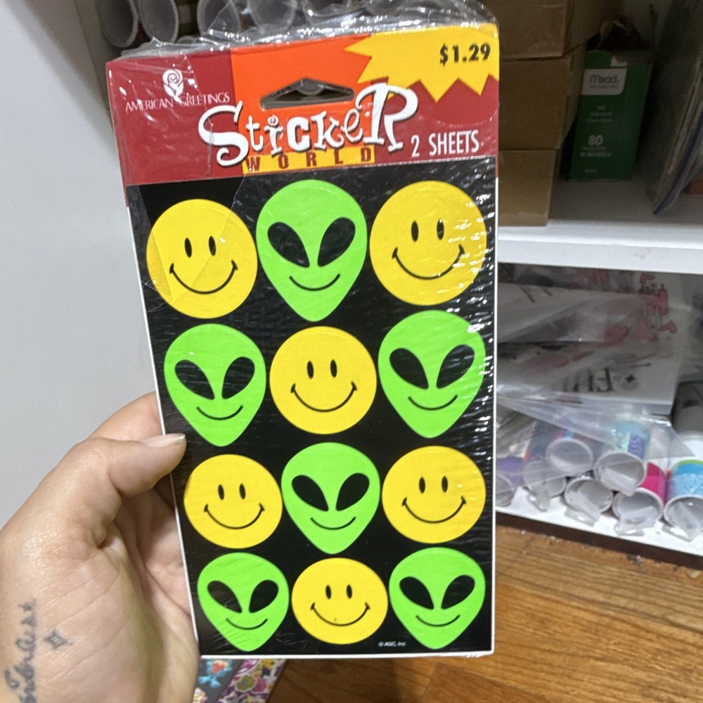 American Greetings Stickers Smiley Faces & Aliens 2 Sheets