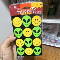 American Greetings Stickers Smiley Faces & Aliens 2 Sheets