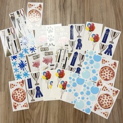 VTG Frances Meyer Stickers Lot 24 Strip Tools Pizza Bubbles Splat Money Balloons