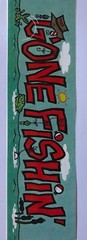 GONE FISHING Fun Phrase Sticker (1pc)9”x2.5”Frances Meyer•Border•Title Page•Pole