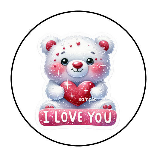 30 VALENTINE’S I LOVE YOU ENVELOPE SEALS STICKERS LABELS TAGS 1.5″ ROUND