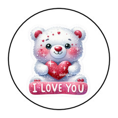 30 VALENTINE’S I LOVE YOU ENVELOPE SEALS STICKERS LABELS TAGS 1.5″ ROUND