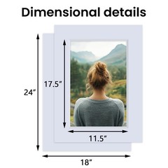 5 PCS 18×24 Inch White Picture Photo Mats Board Bevel Cut Fits 12×18 Inch Art