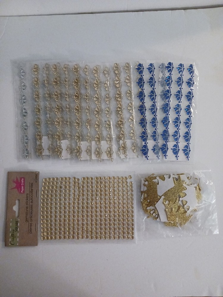 Crafters Square Borders Gem Stickers &Gold Gems & Crown Stickers. See Descriptio
