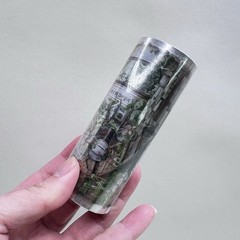 Green Summer Asian Sticker Roll Bamboo Lotus Junk Journal Planner Collage