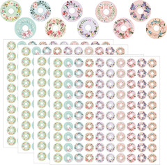 2000 Floral Hole Reinforcement Stickers, 0.5 X 0.25 Inch | 20 Sheets of Colorful