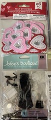 Lot Of 6 New Pkgs. Of Stickers &Emblishments Girly Sequin, Rhinestone , Sparkles
