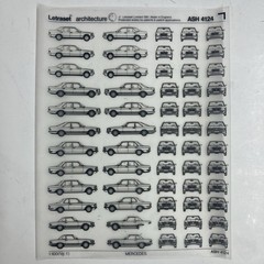 Letraset Architecture Cars Mercedes ASH 4124 Complete – 1 Full Sheet