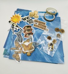 Junk Journal Scrapbook Supply Bundle Butterflies Flowers Washi 6×6 Cardstock