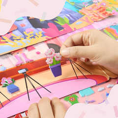 3 Sets Dress-Up Reusable Sticker Books 3D Activity Fun Travel for Kids 3-5 Years