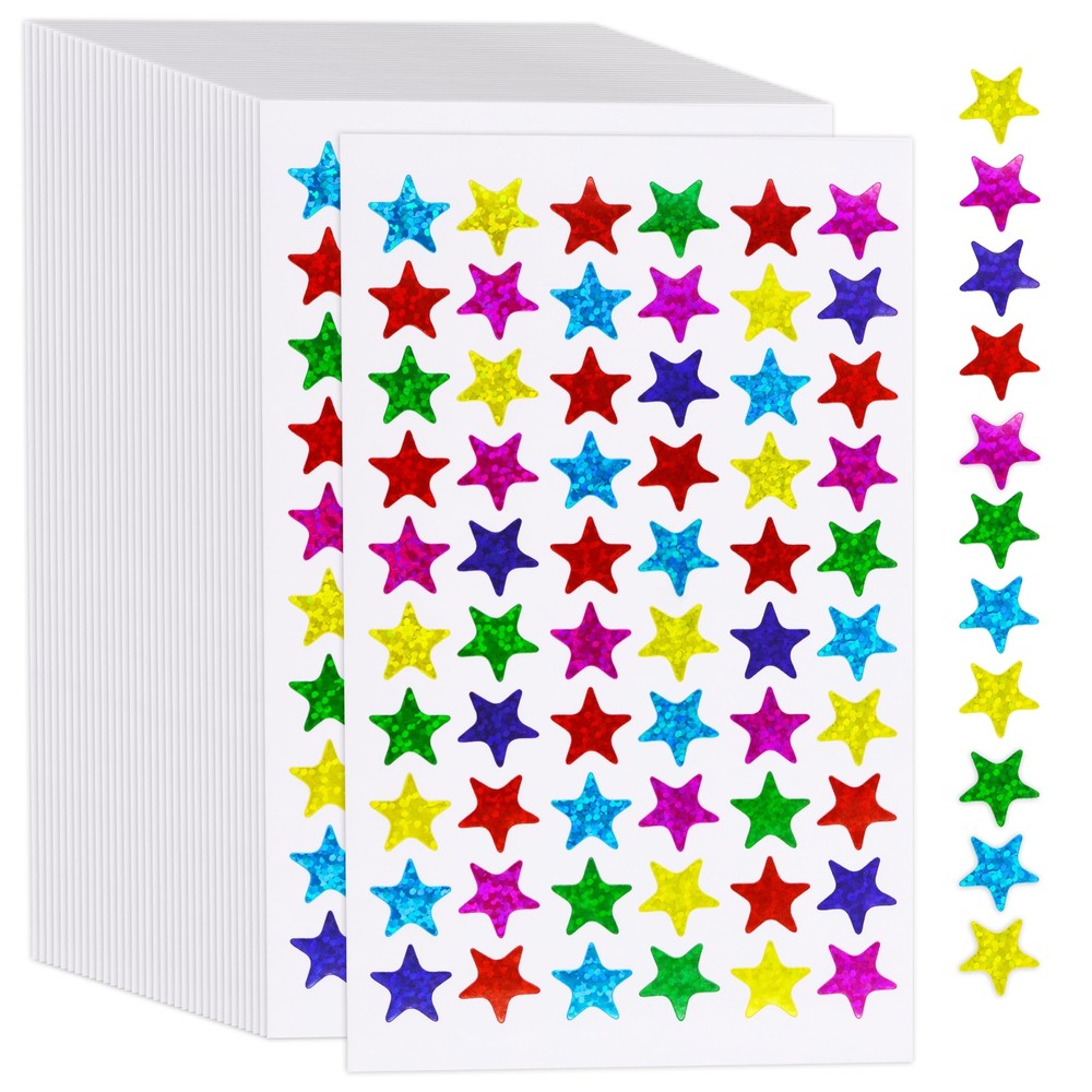 2400 PCS Shiny Sparkle Star Stickers Water/Tear Resistant Self Adhesive