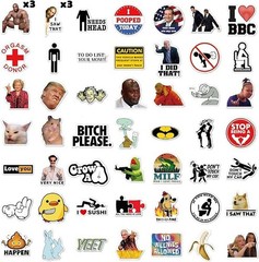 105pcs Funny Stickers for Adults, Prank Meme (Dirty) Large Sticker Pack for B…