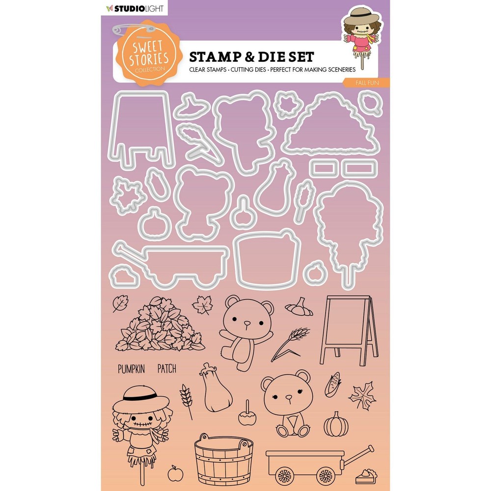 STUDIO LIGHT CLEAR ACRYLIC STAMPS N METAL DIES – FALL FUN