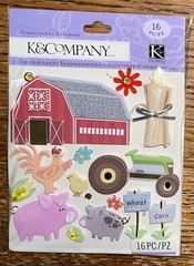 K&Company K&CO FARM LIFE Stickers Farmer Barn Rooster Pig Tractor Corn Flowers