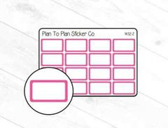 1432-2~~Dark Pink Half Boxes Planner Stickers.