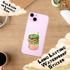 aesthetic drink sticker, Kawaii Drink Decal, cute Vinyl Sticker, Laptop Sticker