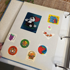 Vintage Sticker Collection Binder Fair Condition Holographic 80s 90s Nostalgia