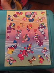 Vintage Lisa Frank Sticker Sheet Poodle Dogs S119 1990s