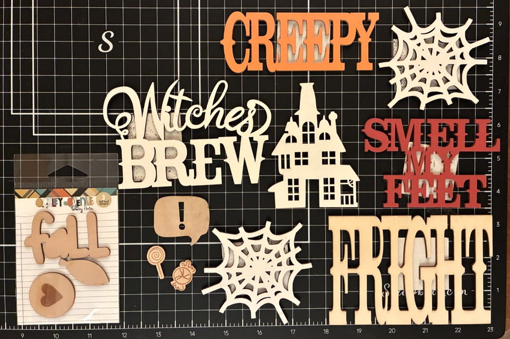 HALLOWEEN Wooden Shapes Celebrate it/Art Minds FRIGHT, CREEPY, HOUSE LOT of 13