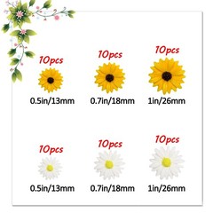 glacely 120pcs Mini Resin Bee Daisy Flowers Decor and Ladybugs Small,